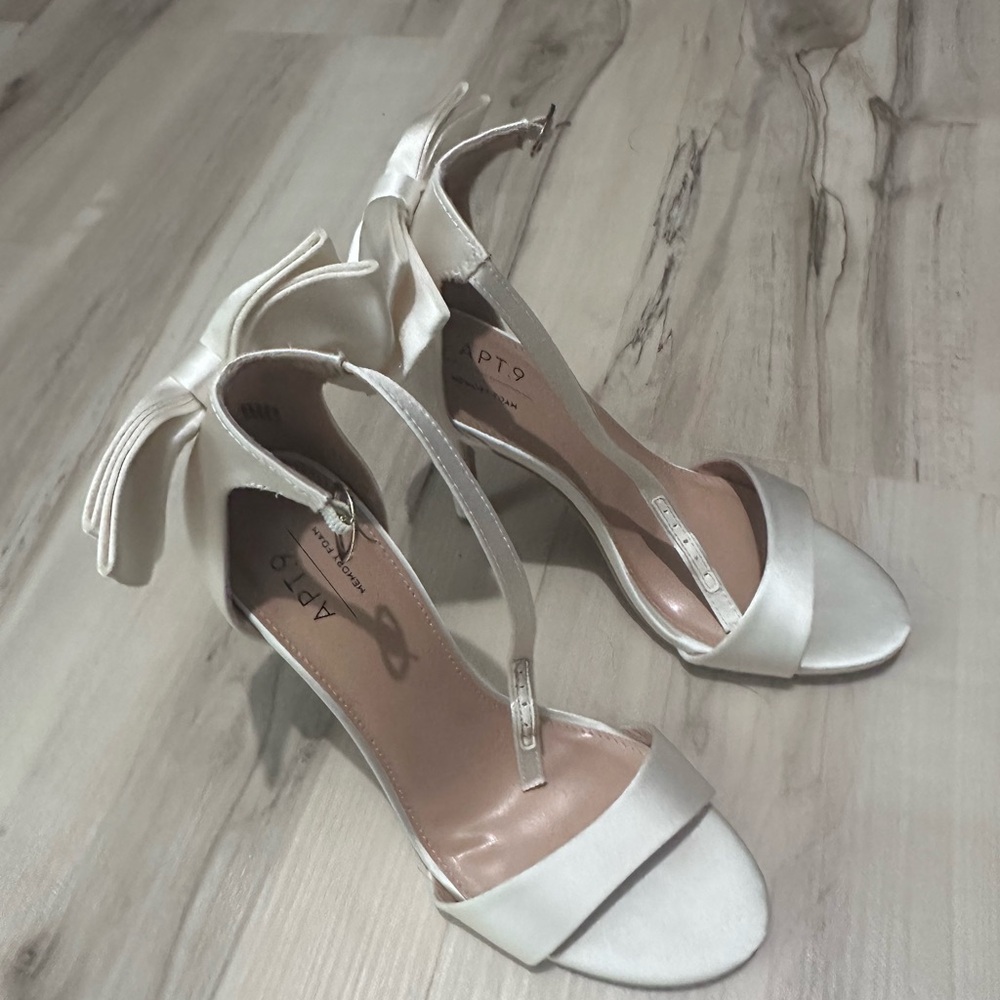 Elegant White Satin Heels